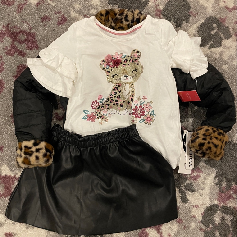 Leopard Print Black and White Outfit